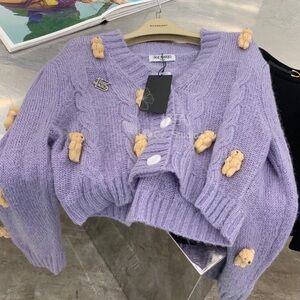 13 de Marzo Paris teddy bear purple sweater